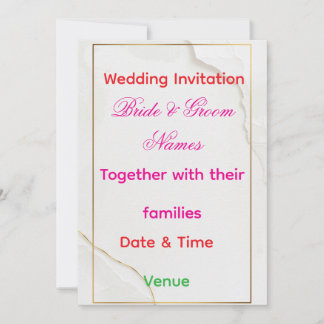 Luxury Minimal Wedding Invitation 7x5 – Editable E