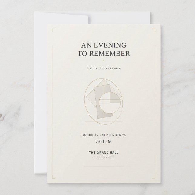 Luxury Modern Editorial Invitation Template (Devant)