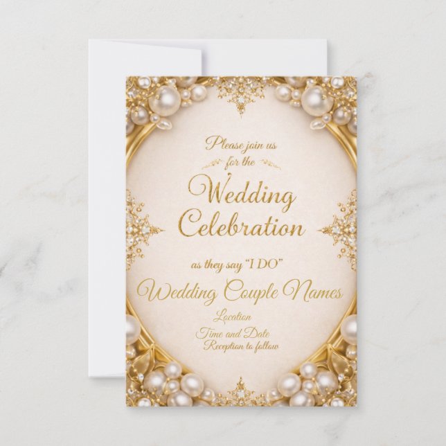 Luxury Ornate Frame Wedding Invitations (Devant)