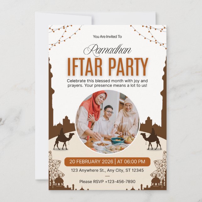 Luxury Ramadan Iftar Invitation | Elegant Islamic  (Devant)