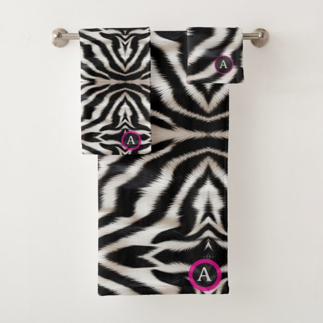 Luxury Zebra Print Elegant Black & White Faux Fur  (En situation)
