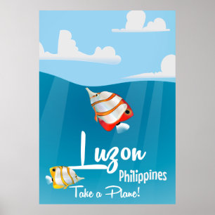 Luzon, affiche de voyage de dessin animé des phili