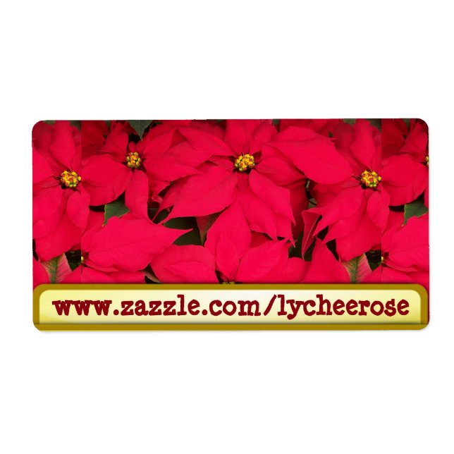 Lycheerose poinsettia étiquette (Devant)