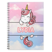 Lydia Unicorn Girlie Carnet personnalisé