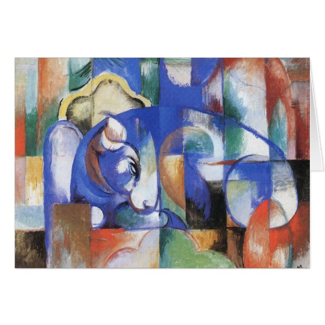 Lying Bull de Franz Marc, Cubism Art Vintage (Devant horizontal)