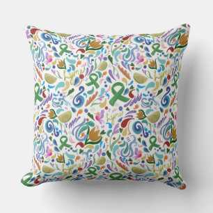 Lyme Coussin de ruban vert de sensibilisation au c