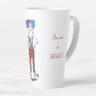 'Lyndsey' - Tu es un Badass ! Tasse latte