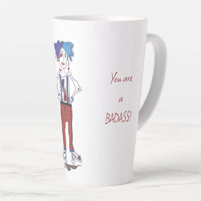 'Lyndsey' - Tu es un Badass ! Tasse latte (Angle droit)