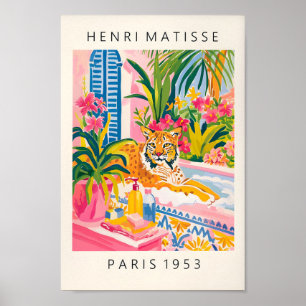 Lynx Dans La Baignoire Poster Drôle, Matisse Art P