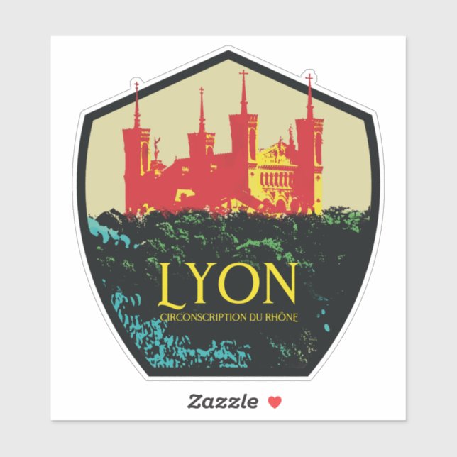 Lyon France est mon fière ville Sticker (Feuille)