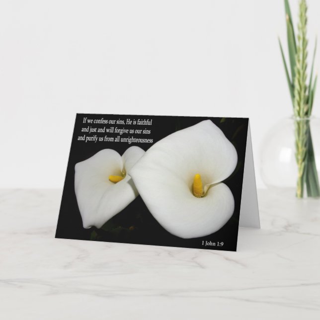 Lys avec carte de pâques des écritures (Devant)