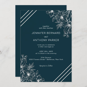 Lys blancs Faire-part de mariage à main