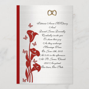 Lys calla Faire-part de mariage et papillons