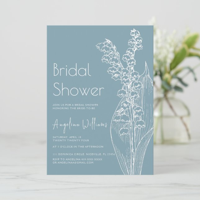 Lys de la vallée Invitation douche nuptiale (Debout devant)
