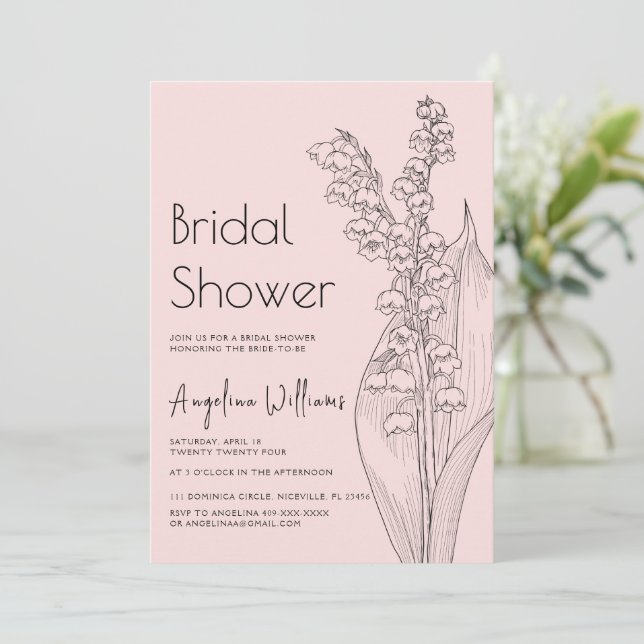Lys de la vallée Invitation douche nuptiale (Debout devant)