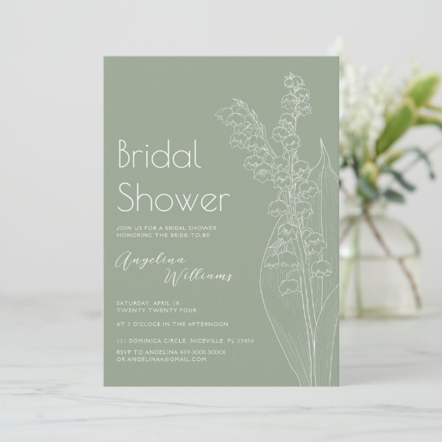Lys de la vallée Invitation douche nuptiale (Debout devant)