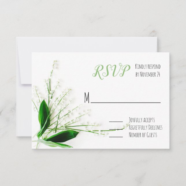 Lys de la vallée Mariage RSVP (Devant)