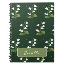 Lys de la Vallée Motif Floral Carnet Spiral