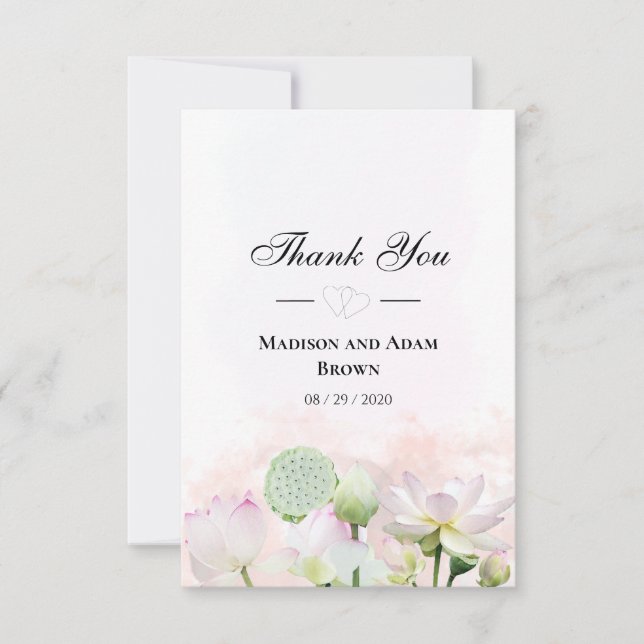 Lys d'eau douce et Merci d'aquarelle Loti (Devant)