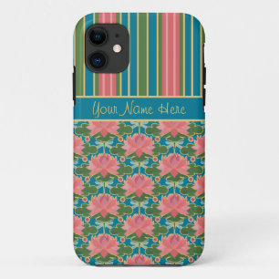 Lys d'eau, libellules, bandes : iPhone 5 Coque