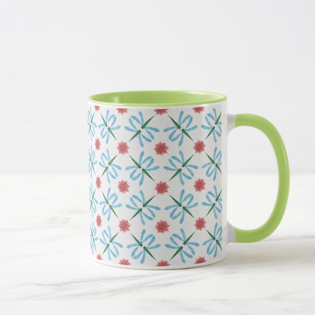 Lys d'eau vert et blanc Ringer Mug (Droite)
