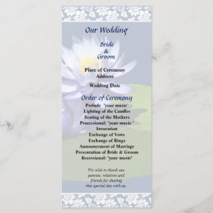 Lys d'eau violette dans le programme de mariage so