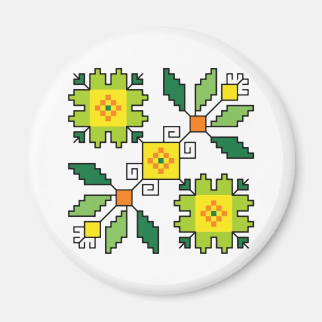 M0024 Magnet motif folklorique bulgare shevitsa ve (Devant)