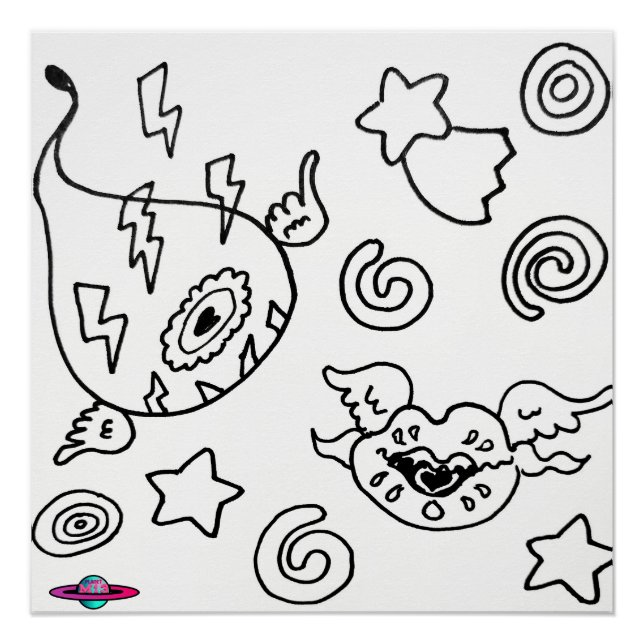 M13 Poster de l'oeil et des lèvres d'amour étrange (Devant)