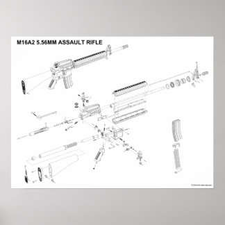 M16A2 Affiche de fusil d'assaut de 5,56 mm