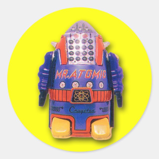 M. Atomique Stickers Robot (feuille de 6) (Devant)