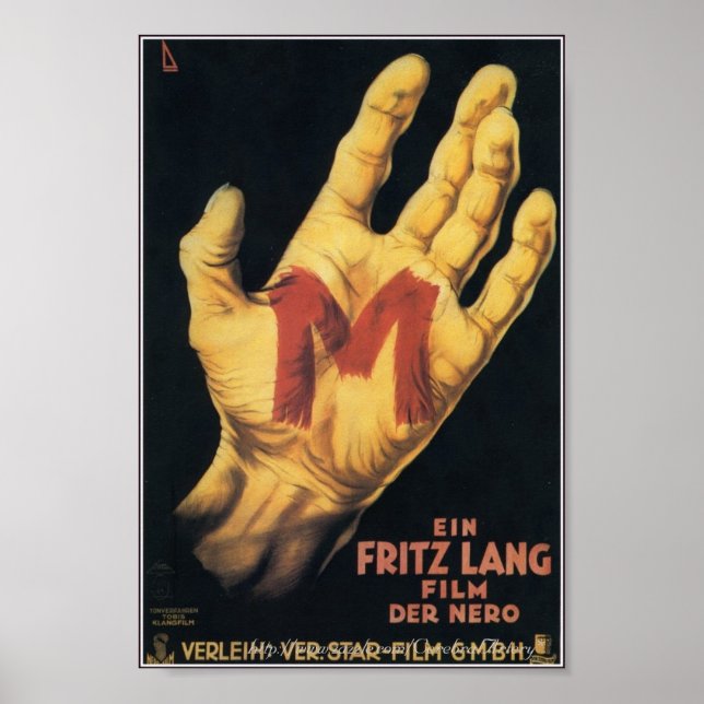 "M" Classic 1931 Horror Movie Poster (Devant)