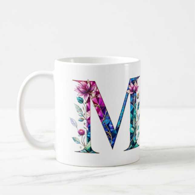 M Coffee Mug - Design floral pour le don (Gauche)