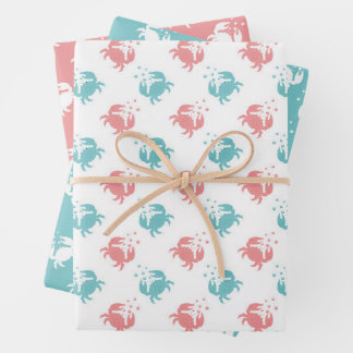 M. Crab Enveloppement Papier Plat Feuille Ensemble