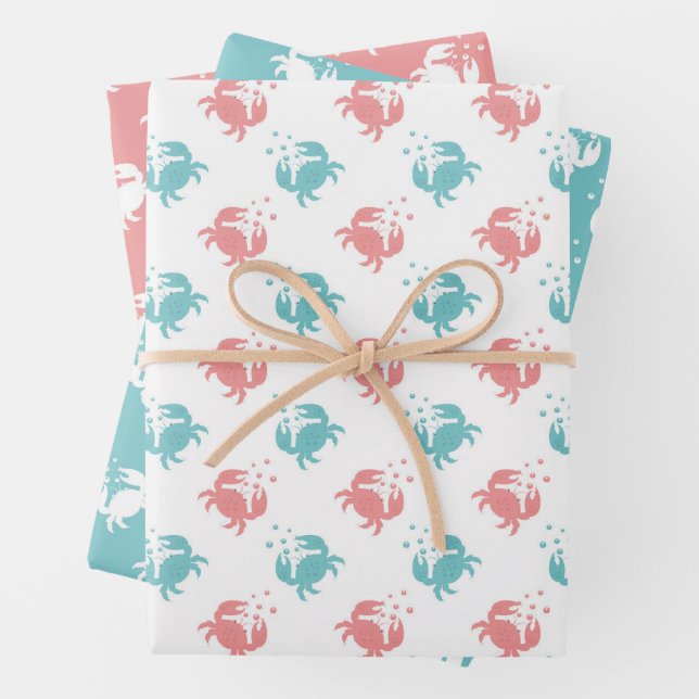M. Crab Enveloppement Papier Plat Feuille Ensemble (En situation)