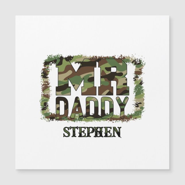 M. Daddy Camouflage Design avec nom personnalisé (Devant)
