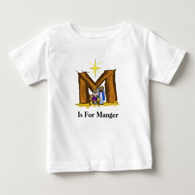 M est pour Manger Christian Baby T-shirt de Noël (Devant)