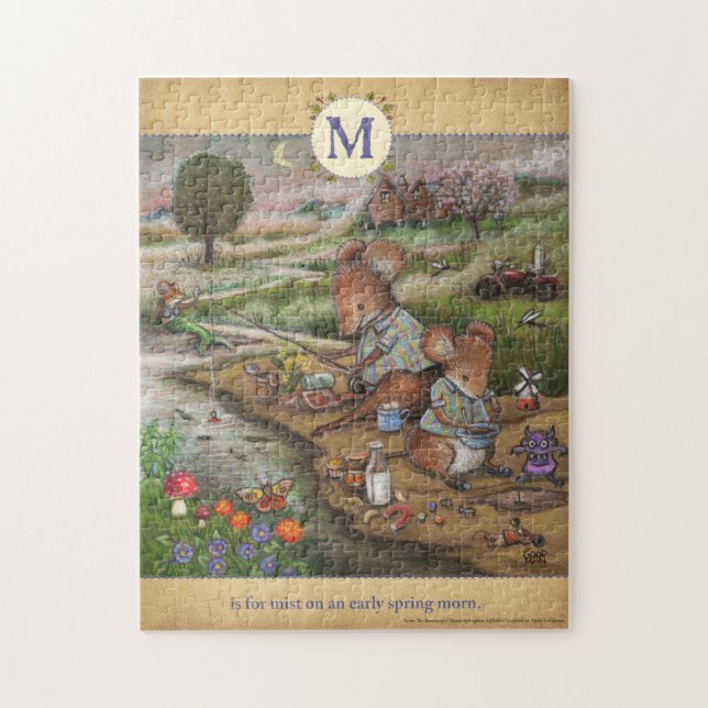 M est pour mist Cute Mouse Alphabet Puzzle (Vertical)