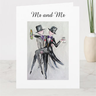 "M. et M." carte de mariage gaie