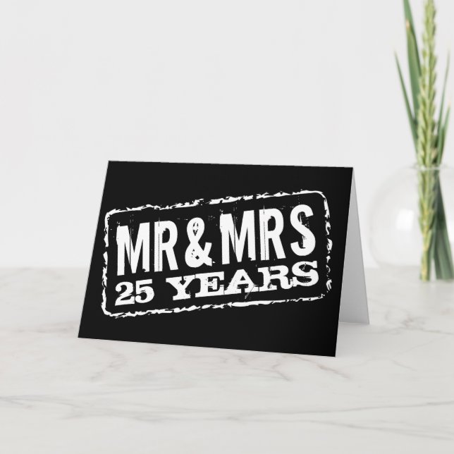 M. et Mme 25e Anniversaire Mariage Cartes (Devant)