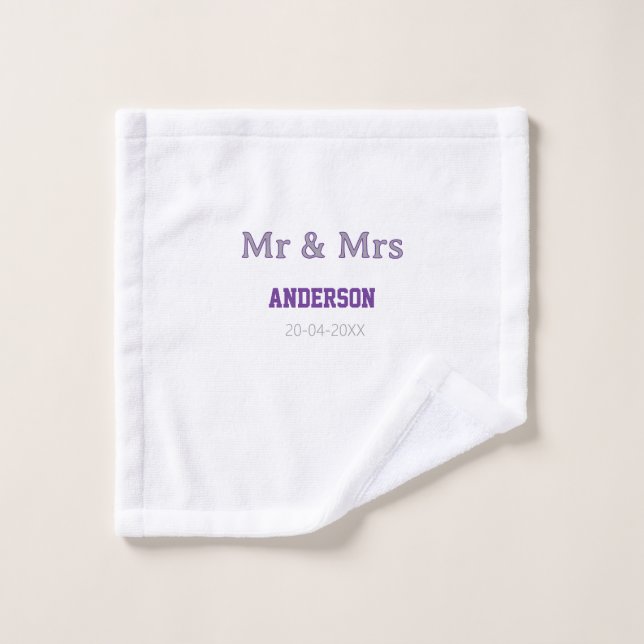 M. et Mme ajoutent une date simple élégante nom de (Gant de toilette)