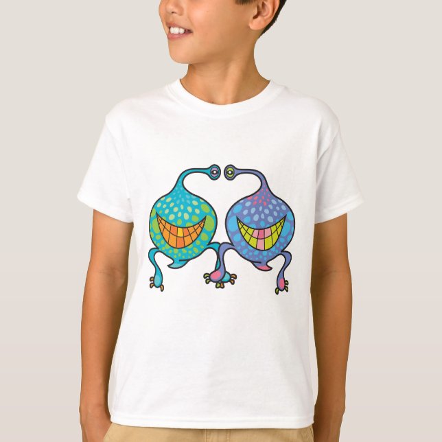 M. et Mme Blob Cartoon Alien amusant T-shirt (Devant)