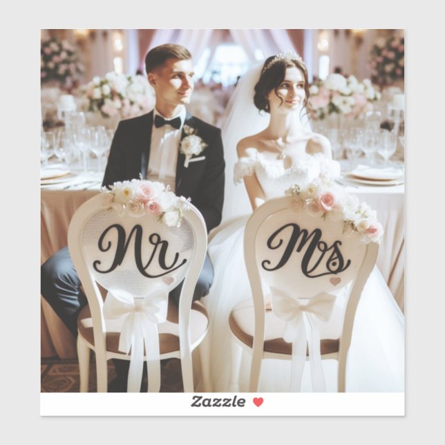 M. et Mme des autocollants pour orner la mariée et (Feuille)