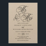 M. et Mme Elegant Wedding Invitation Kraft<br><div class="desc">Organisez une célébration élégante avec cette invitation moderne que vos invités adoreront. Conception par © berryberrysweet. Des fichiers numériques imprimables sont disponibles ! Visitez notre site web à www.berryberrysweet.com pour plus de détails !</div>
