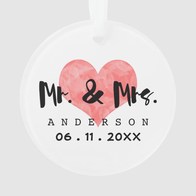 M. et Mme emboutis date de mariage de coeur (dos)