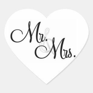 M. et Mme ENVELOPE et AUTOCOLLANTS de coeur de