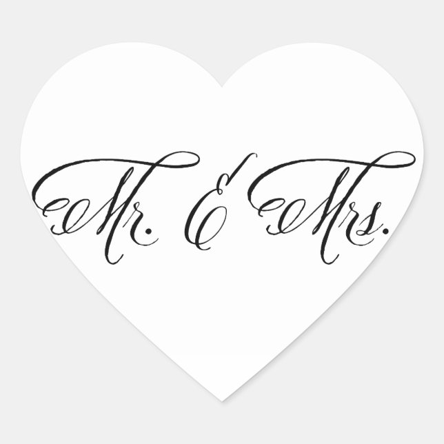 M. et Mme étiquette de coeur (Devant)