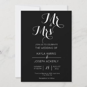 M. et Mme faire-part de mariage card