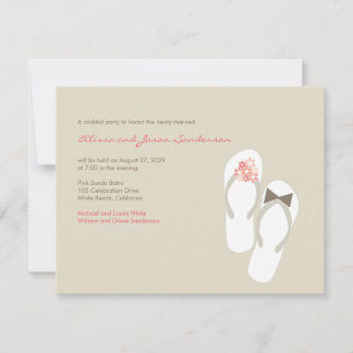 M. et Mme Flip Flops Carte de Réception de Mariage