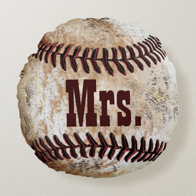 M. et Mme Gifts, Coussin de mariage de baseball (Devant)