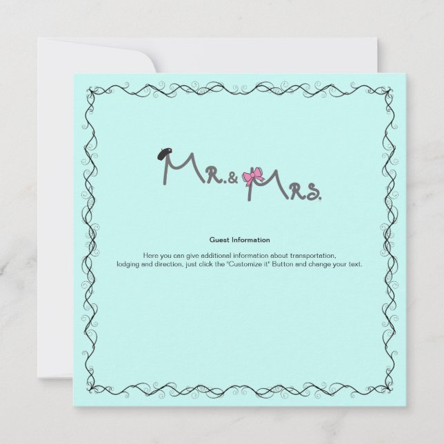 M. et Mme Mariage Carte d'information (Devant)